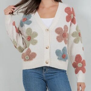 59. COST LAST 1! 🛑GORGEOUS 3D brown sweater cardigan